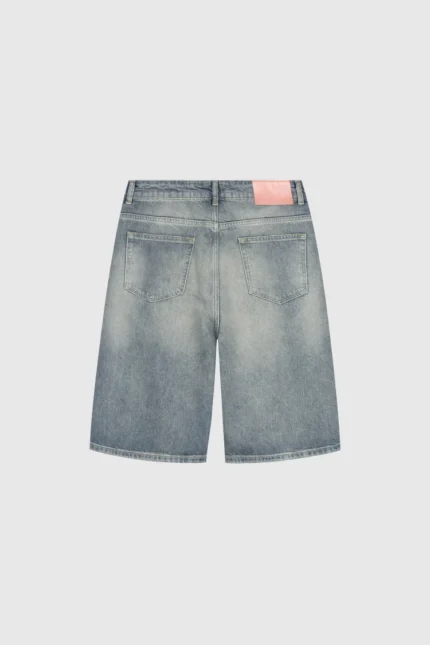 Pesoclo Distressed Denim Shorts Washed Blue