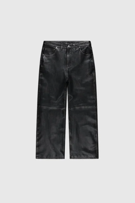Pesoclo Faded Leather Pants Faded Black