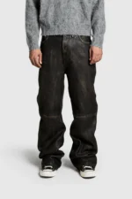 Pesoclo Faded Leather Pants Faded Black