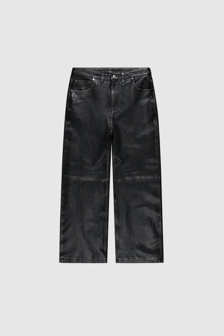 Pesoclo Faded Leather Pants Faded Black Pesoclo Faded Leather Pants Faded Black