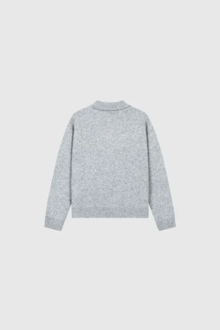 Pesoclo Knit Polo Sweater Grey