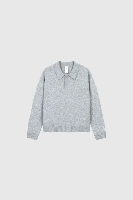 Pesoclo Knit Polo Sweater Grey