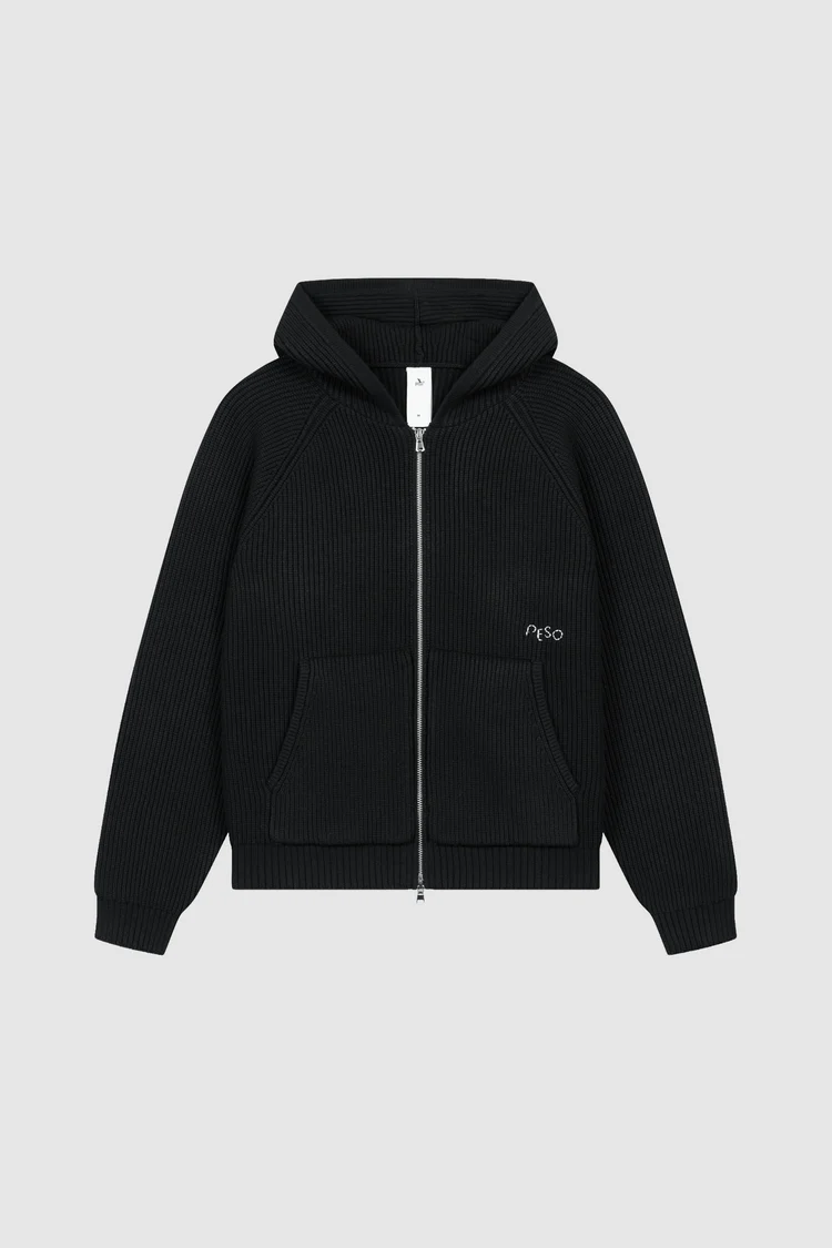 Pesoclo Knit Zip Black Pesoclo Knit Zip Black