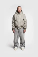 Pesoclo Oil Washed Cotton Puffer Grey