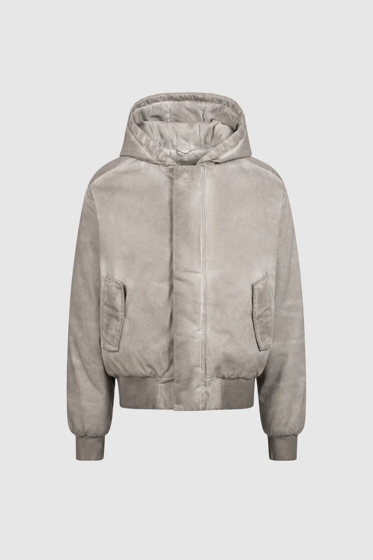 Pesoclo Oil Washed Cotton Puffer Grey Pesoclo Oil Washed Cotton Puffer Grey
