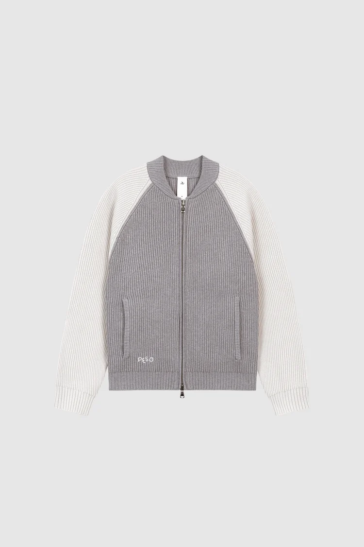 Pesoclo Raglan Varsity Knit Grey Pesoclo Raglan Varsity Knit Grey