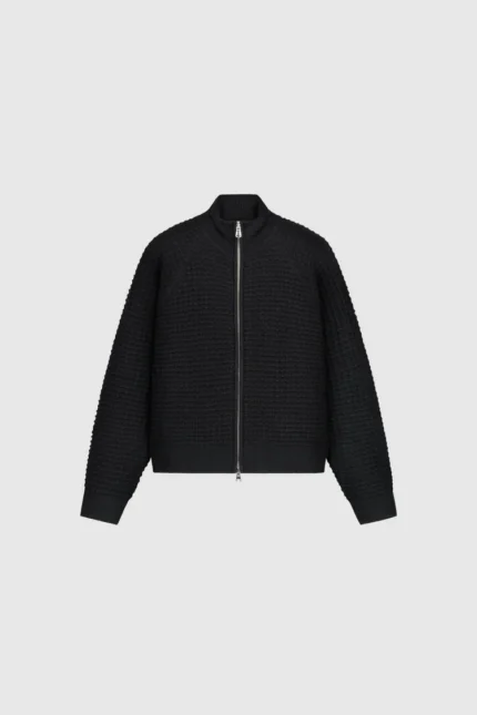 Pesoclo Waffle Knit Jacket Black
