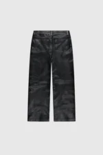 Pesocol Faded Leather Pants Faded Black