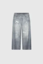 Pesocol Printed Denim Washed Blue