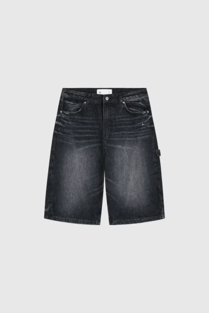 Pesocol Raws Denim Shorts Washed Black