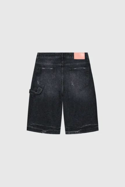 Pesocol Raws Denim Shorts Washed Black