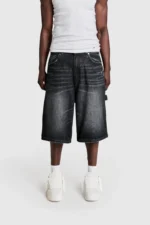 Pesocol Raws Denim Shorts Washed Black